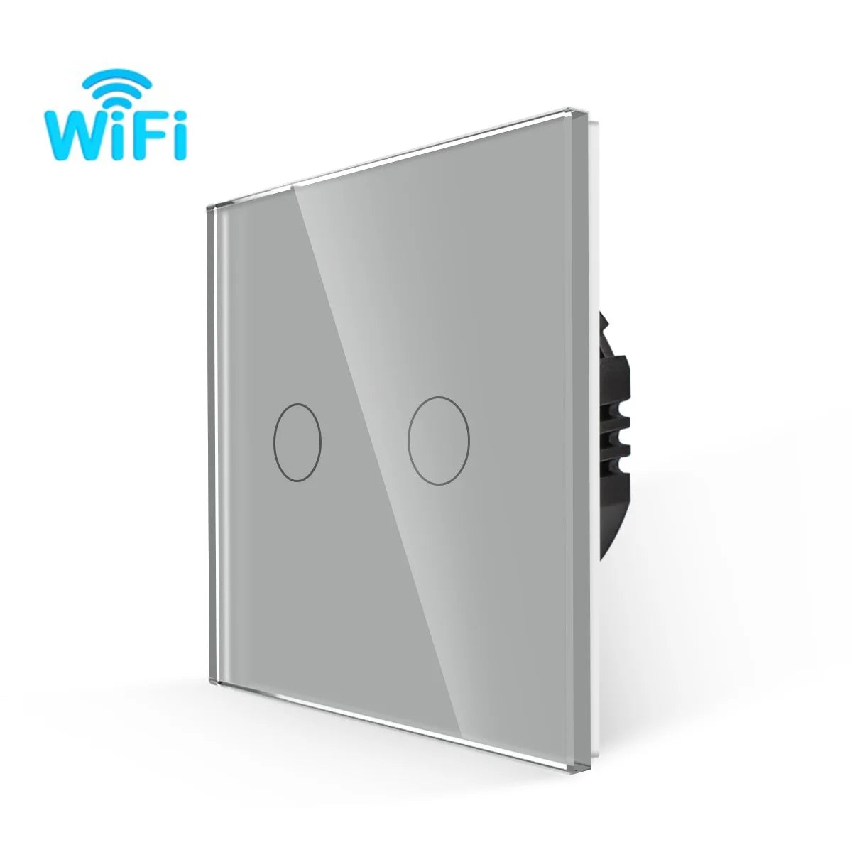 Bingoelec Grey Smart Light Switch and WiFi Wall Socket with Crystal Glass Panel Switches with Sockets Home Improvement