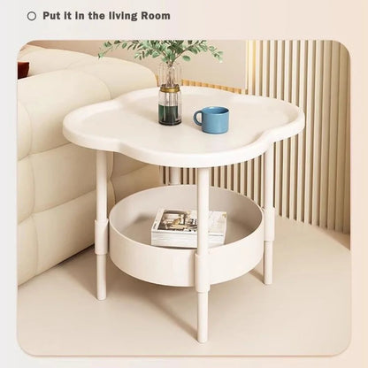 Trendy 40*40CM Side Table Plastic Samll End Table With Storage Easy to Assemble Bedside Table for Living Room