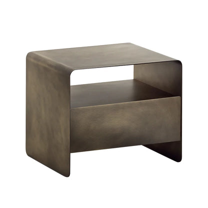 Italian industrial antique style modern nightstand iron metal bedside table for bedroom