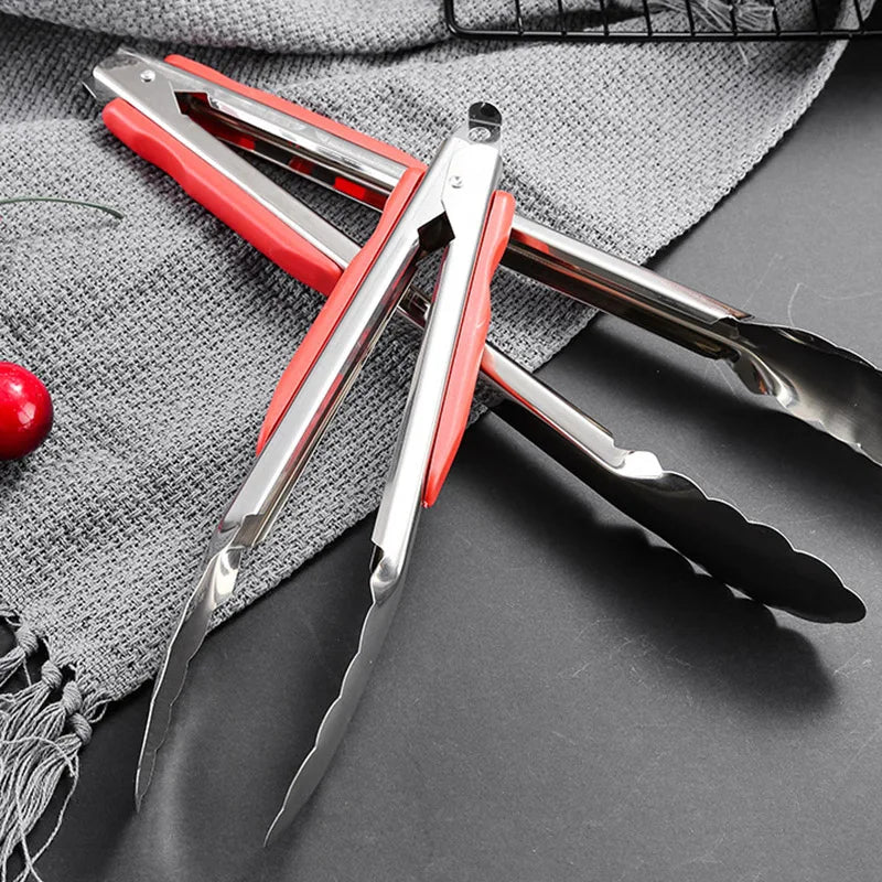 Stainless Steel Food Tongs Pastry Meat Barbecue Clip Anti-Scald Tongs Frying Fish Spatula Clip Bread Clip Household Kitchen Tool