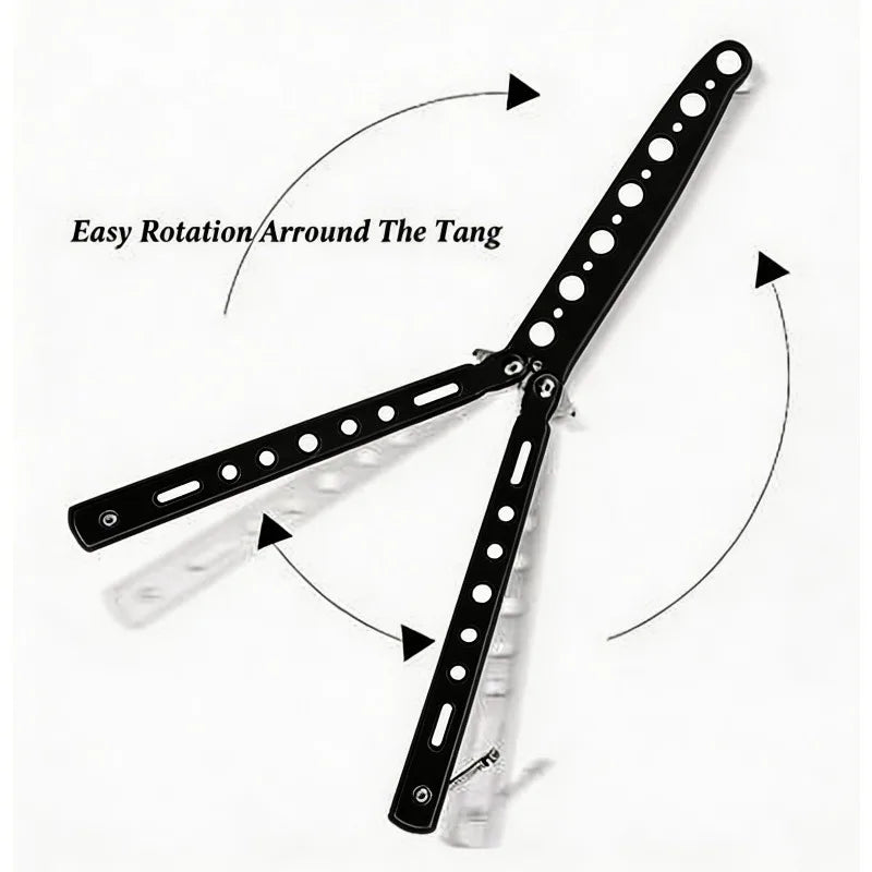 Martial Arts Practice Knife Portable Steel Metal Folding Butterfly Knife for Practicing Flipping Tricks
