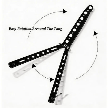 Martial Arts Practice Knife Portable Steel Metal Folding Butterfly Knife for Practicing Flipping Tricks