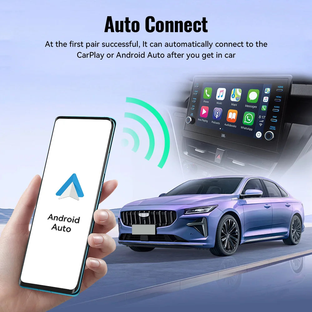 XUDA 2in1 Wired To Wireless CarPlay Adapter Android Auto Dongle Smart AI Box High Quality Car Accessories Intelligent System