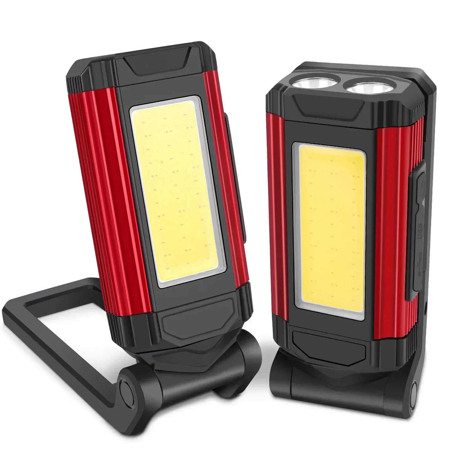 USB Rechargeable LED Flashlight with Magnetic COB Work Light Portable Camping Lantern Type-C Power Bank Function Lamp