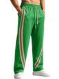 Men Striped Side Track Pants Elastic Drawstring Waist Sweatpants Straight Leg Joggers Streetwear Loose Sport Pants Daily Workout