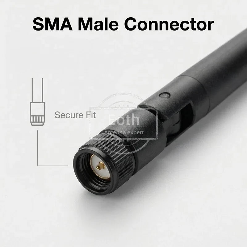 Eoth 5pcs 2.4GHZ rubber antenne Gain 5dbi SMA male px4 to SMA female extension cable for zigbee router meshtastic network largo