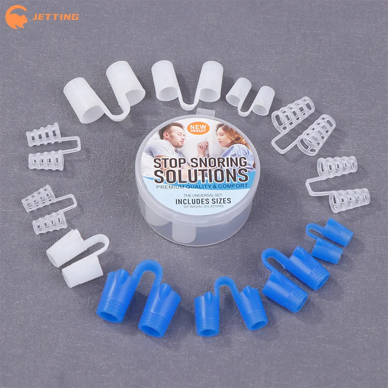 (New) 4/8Pcs Silicone Anti Snore Nasal Dilators Apnea Aid Snoring Nose Clip Nose Breathing Apparatus Devices