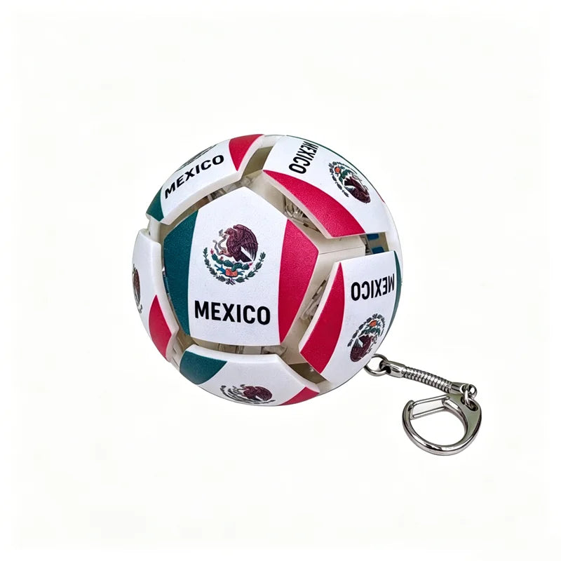 Soccer Ball Fidget Button Keychain Clicky Stress Relief Toy 3D Soccer Football Sport Ball for Men Women Car Key Handbag Gift