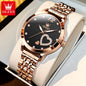 OLEVS 5189 Love Diamond Inlaid Steel Band Women's Quartz Watch