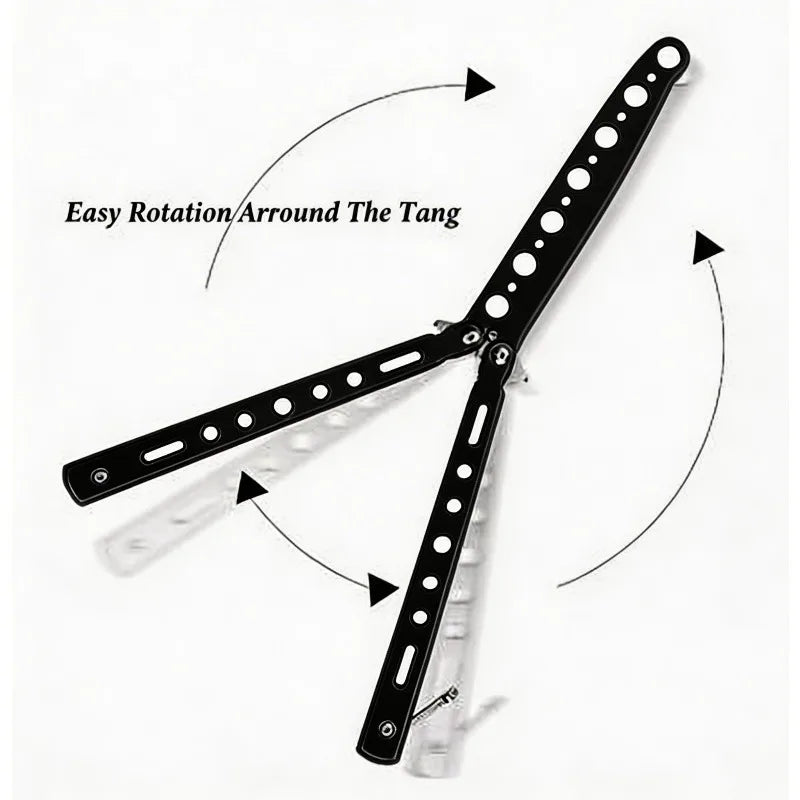 Martial Arts Practice Knife Portable Steel Metal Folding Butterfly Knife for Practicing Flipping Tricks