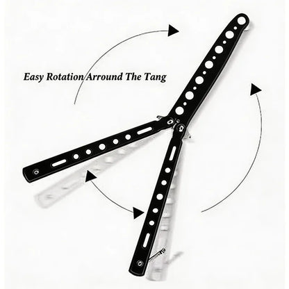 Martial Arts Practice Knife Portable Steel Metal Folding Butterfly Knife for Practicing Flipping Tricks