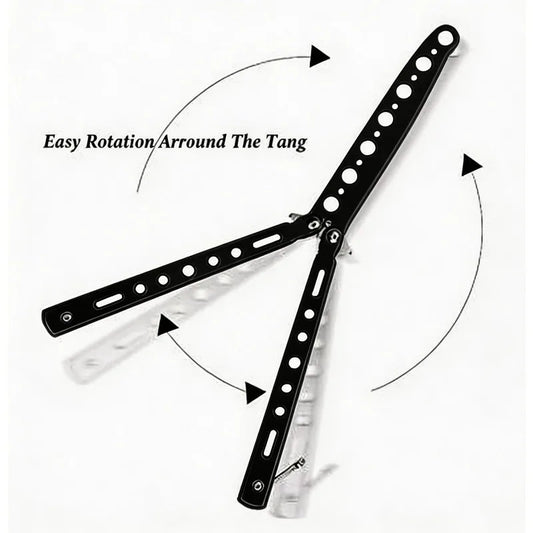 Martial Arts Practice Knife Portable Steel Metal Folding Butterfly Knife for Practicing Flipping Tricks