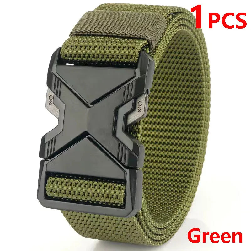 Men's Tactical Belt Nylon Braided Outdoor Training Military Belt Canva Casual Mountainee Trouser Pants Jeans Buckle Waist Belt