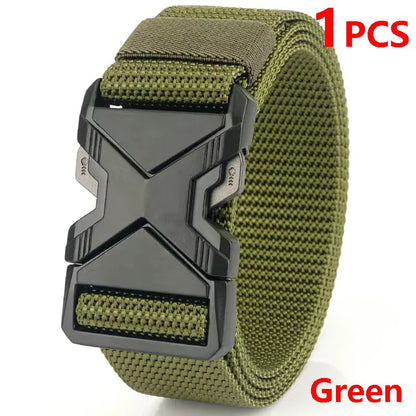 Men's Tactical Belt Nylon Braided Outdoor Training Military Belt Canva Casual Mountainee Trouser Pants Jeans Buckle Waist Belt