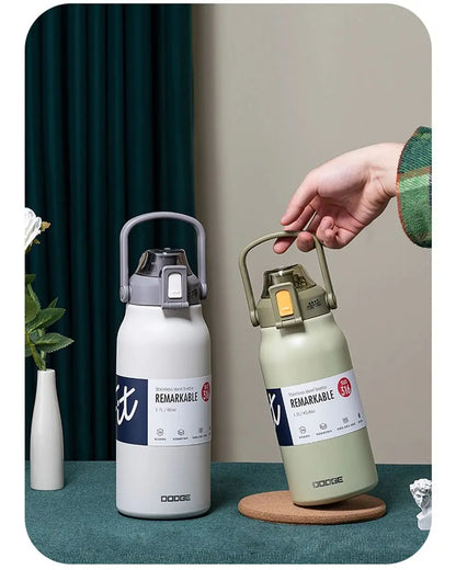 1300ML Large Capacity Thermos Bottle with Straw 316 Stainless Steel Thermal Mug Sports Vacuum Flasks Cold and Hot Water Bottle