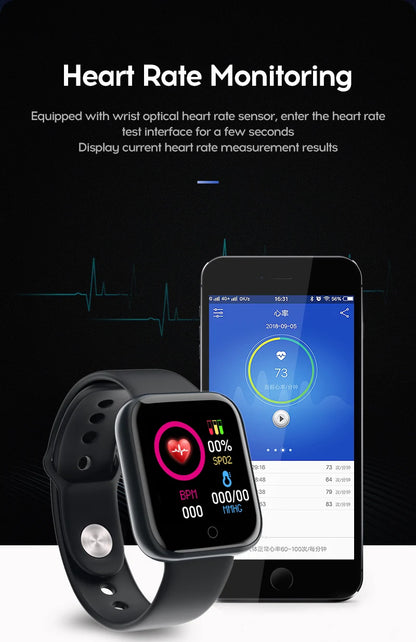 Multifunctional Smart Watch Men Women Bluetooth Connected Phone Music Fitness Sports Bracelet Sleep Monitor Y68 Smartwatch