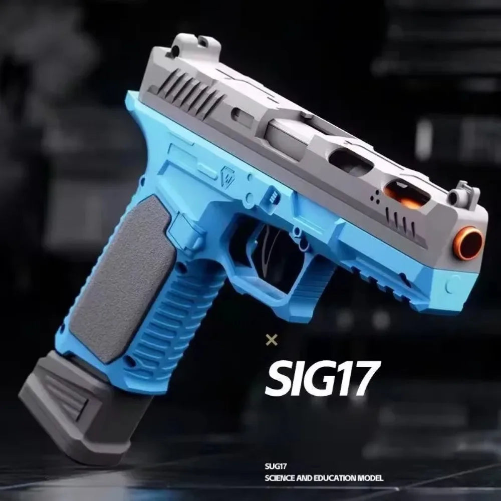 2011 G17 Shell Throwing Blowback Toy Gun Continuous Firing Empty Hanging Pistol Outdoor CS Game Shooting Toy for Kids Adults