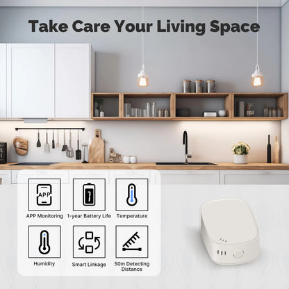 MOES Tuya Zigbee Smart Temperature Humidity Sensor Indoor Hygrometer APP Monitoring Works With Alexa Google Home Battery Powered