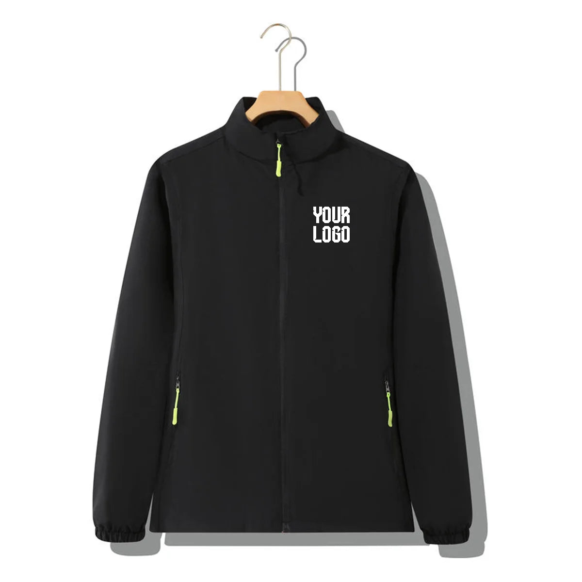 Stand collar zipper outdoor windbreaker, unisex UV-resistant waterproof jacket, customizable LOGO