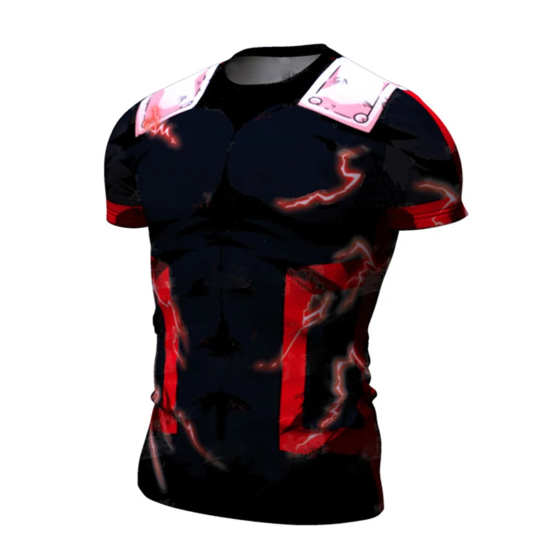 New Cosplay Printed Clothing Fitness Running T shirt Men O-Neck Cartoon Bodybuilding Sport Shirts Tops Gym Men T shirt