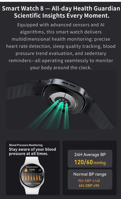 Smart Watch GPS Track Smart Watches For Men Women Sport Heart Rate Bluetooth Call NFC IP68 Waterproof Compass Smartwatch 8 Mini