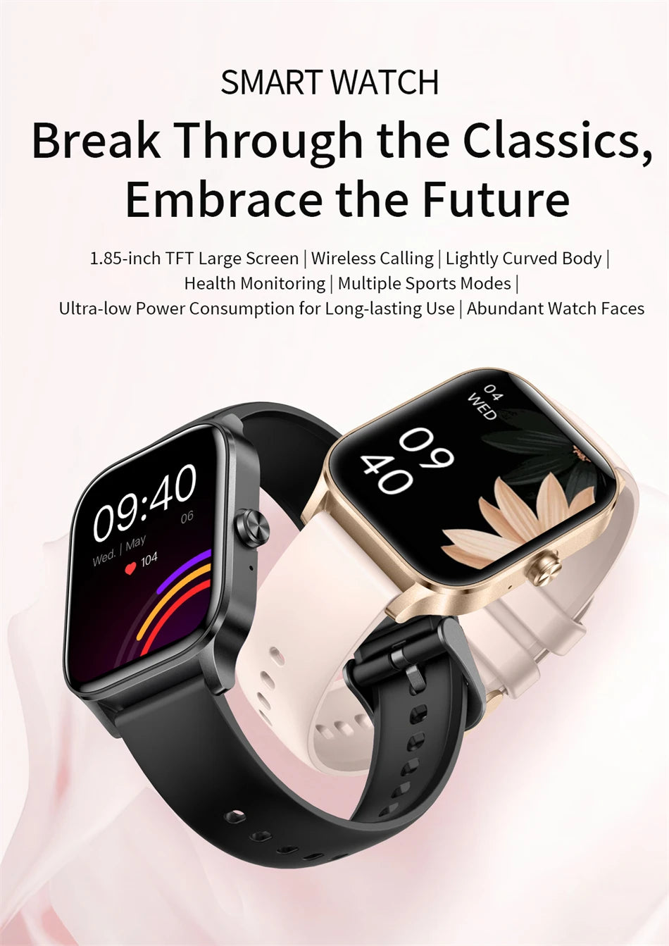 LIGE Smart Watch Answer/Make Call 1.85" Smartwatch for Android iOS Heart Rate Sleep Monitor Pedometer Waterproof Fitness Watches