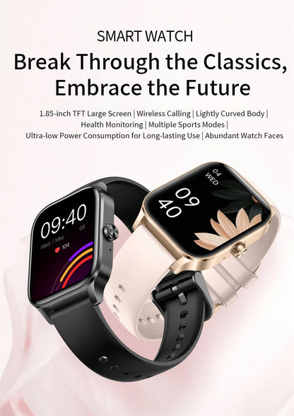 LIGE Smart Watch Answer/Make Call 1.85" Smartwatch for Android iOS Heart Rate Sleep Monitor Pedometer Waterproof Fitness Watches