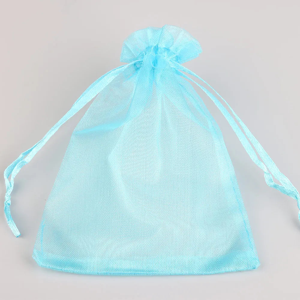 50/100pcs Colorful Organza Gift Bag 5x7 7x9 9x12 10x15 13x18cm Party Wedding Favors Candy Jewelry Packaging Drawstring pouches