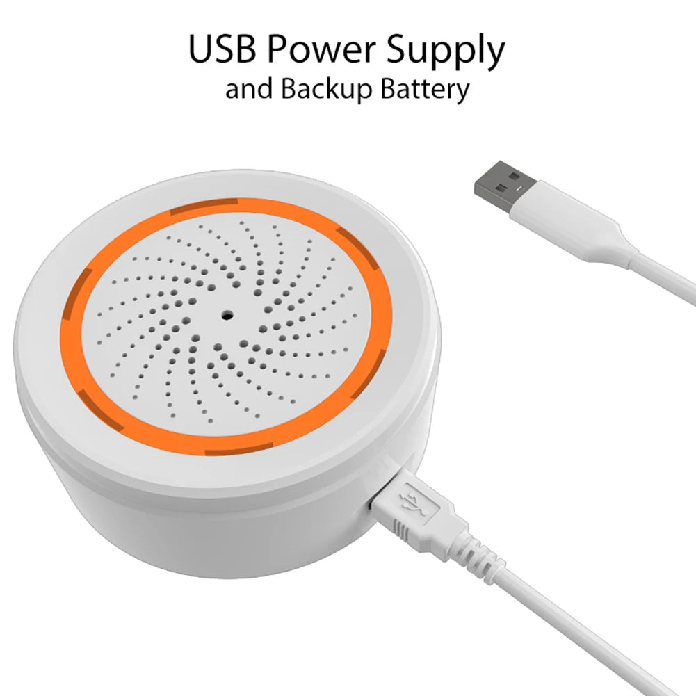 Tuya Zigbee Sound Light Sensor Smart Alarm Siren App Remote Control Home Security Protection System USB Sound Light Sensor