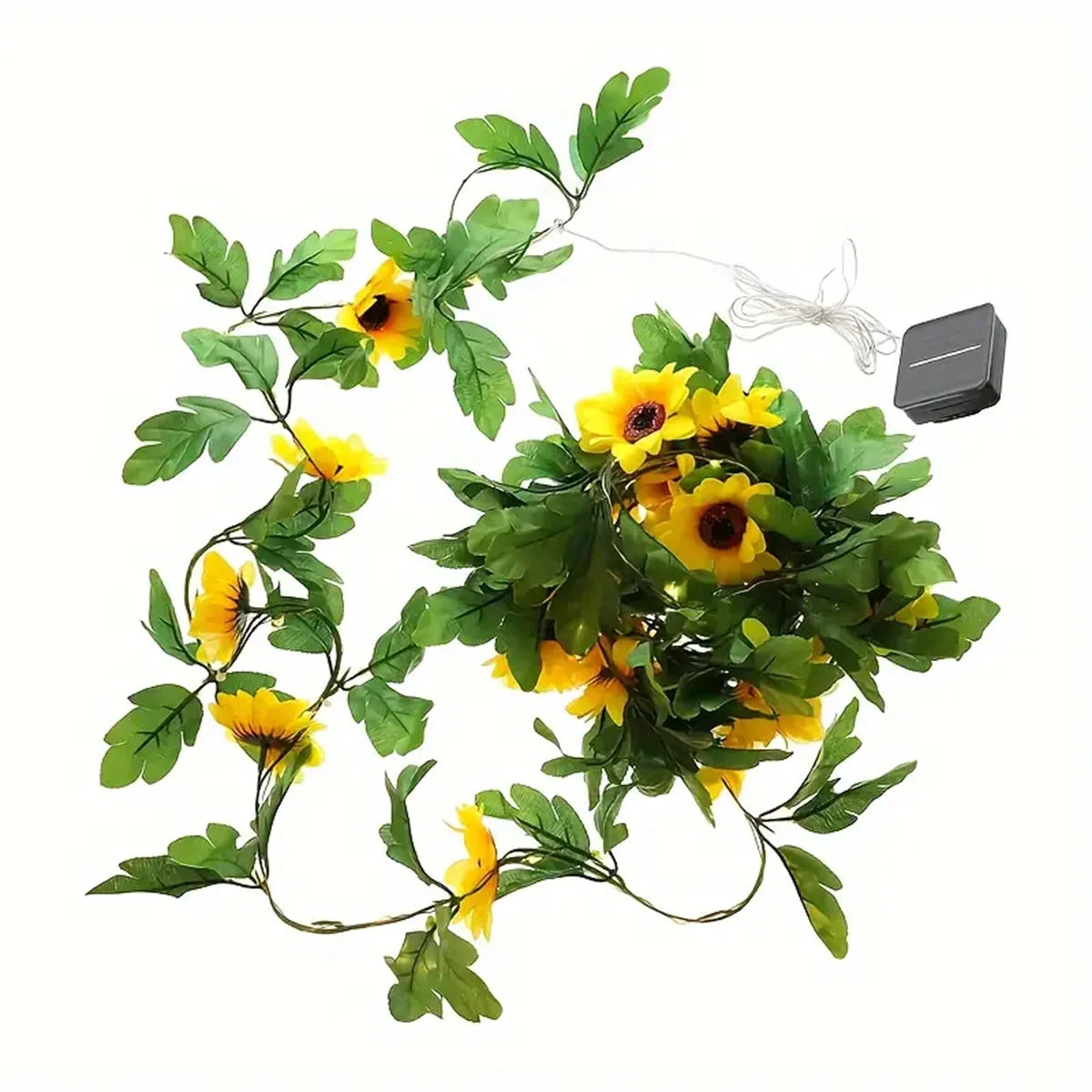 2/5/10M Solar Sunflower String Light Outdoor Waterproof Artificial Flower Vine Atmosphere Lamp For Home Party Holiday Decoration