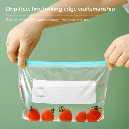 3 Sizes Food Grade Reusable Fresh Keeping Bags Zip Lock Seal Stand Up Storage Bags for Fridge Food Organization For Home Fridge