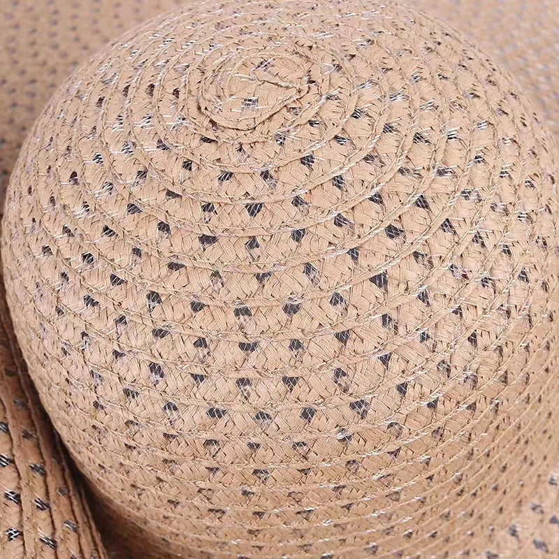 70cm Oversized  Wide Brim Sun Hat Travel  Large UV Protection Beach Straw Hats Women's Summer Floppy Foldable Chapeaux Wholesale