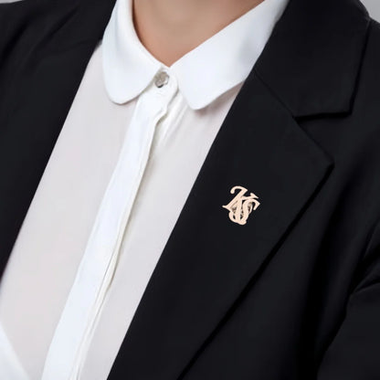 Personalized Initials Jacket Lapel Pin Unique Letter  Men's Stainless Steel Custom Logo Label Brooch   Wedding Best Man Jewelry