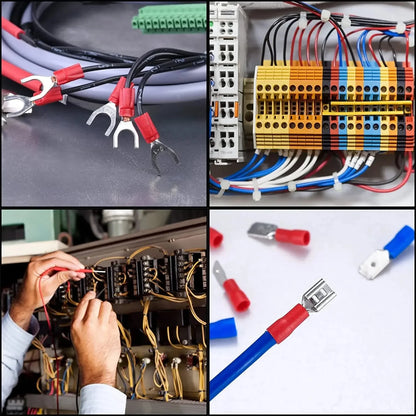 Vehicle Electrical Wire Connectors Kit Assorted Male Female Spade Ring Fork Butt Quick Splice Insulated Terminals For Automotive