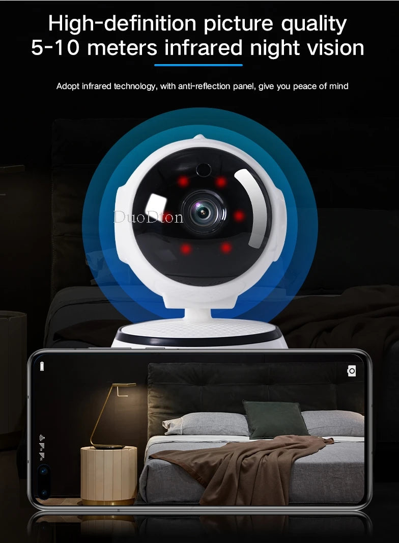 3MP WiFi Camera Home PTZ IP Camera Color Night Audio Wireless Surveillance Camera Auto Home Tracking Security CCTV Camera