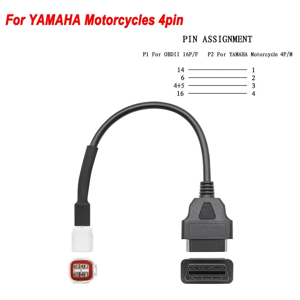 ELM327 V1.5 for Yamaha for Honda EFI Motorcycle Diagnostic Tool 3+4pin & 6pin to 16PIN OBD2 Cable Scanner Fault DiagnosisTool