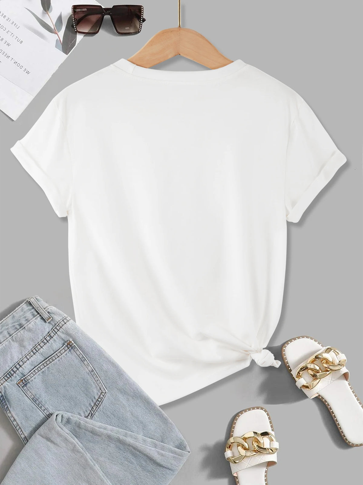Summer Custom Womens T-Shirts DIY Logo/Graphic Tops Basic Multicolor T Shirt Loose O-Neck Short Sleeve Tees Casual Woman Clothes
