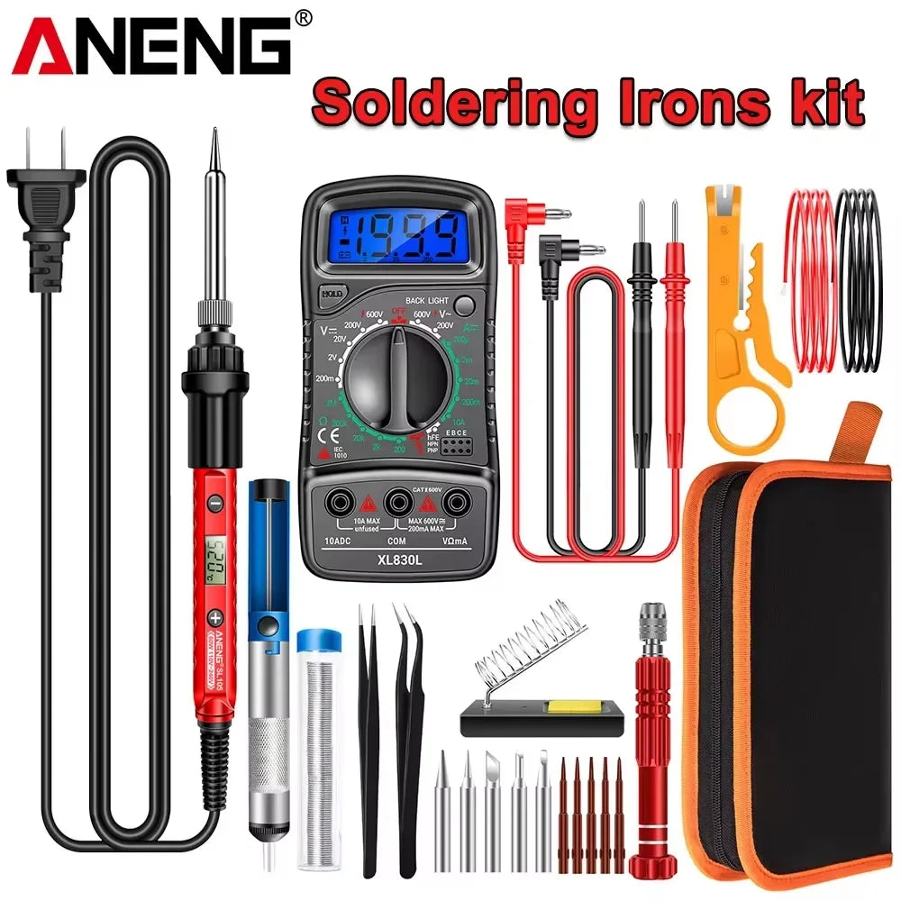 Digital Display Electric Soldering Iron ANENG SL105 Adjustable Temperature EU/220V US/110V Portable Kit Weld Solder Repair Tools