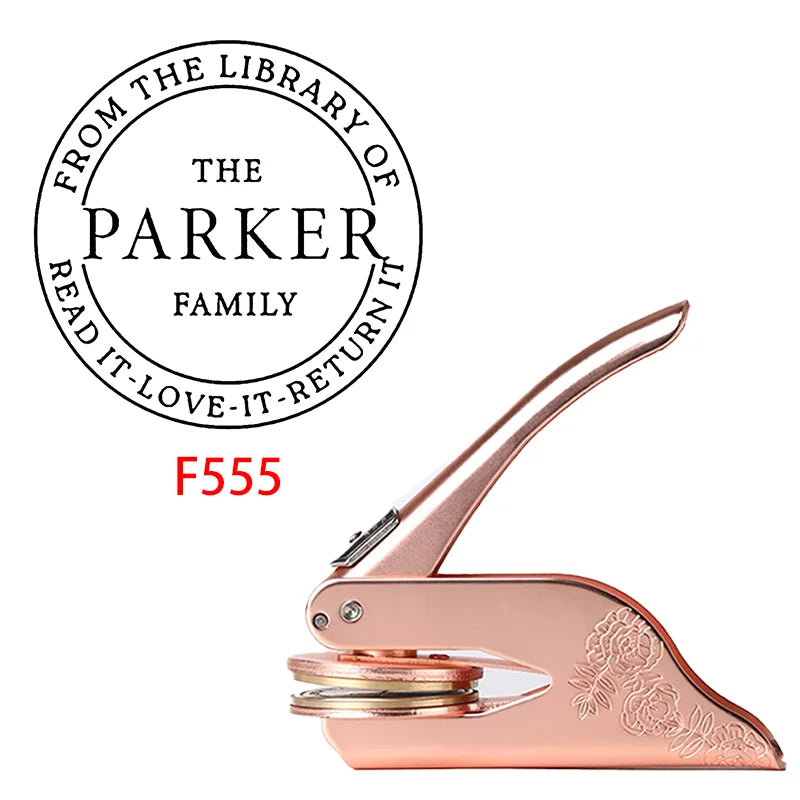Personalized Book Embossers Custom LOGO Book Embosser Stamps From the Library / Envelope Party Invitation Embossing Stamps DIY