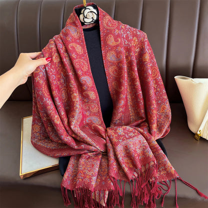 Luxury Winter Scarf Women Cashmere Warm Pashmina Brand Foulard Female Shawls Wraps Thick Soft Bufanda Poncho Scarves Stole 2025