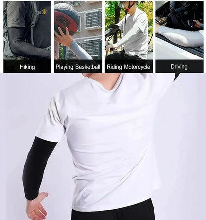 2025 New Unisex UV Resistant Arm Protection Ice Silk Sleeves for Outdoor Sports Sun Protection Breathable Ice Sleeves