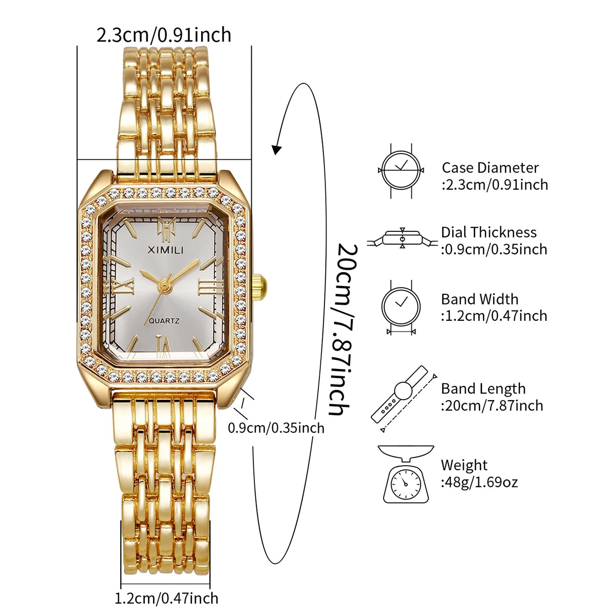 Luxury Rhinestone Women Watches Fashion Rectangle Bracelet Quartz Wristwatch for Girls Clock Reloj Mujer