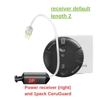 Phonak Unitron Size 2 Receiver + 1pack CeruGuard Wax Guard RIC Hearing Aid SDS 4.0 Replacement Receiver Standard Power RIC Wire