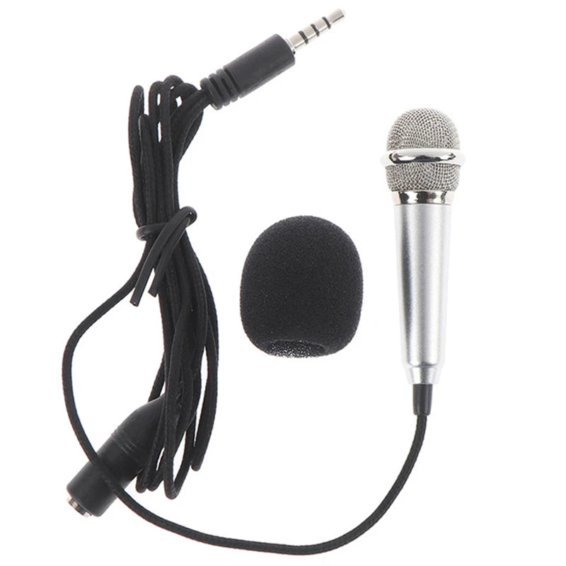 New 3.5mm Portable Stereo Studio Mic KTV Karaoke Mini Microphone For Smart Phone Laptop PC Desktop Handheld Audio Microphone