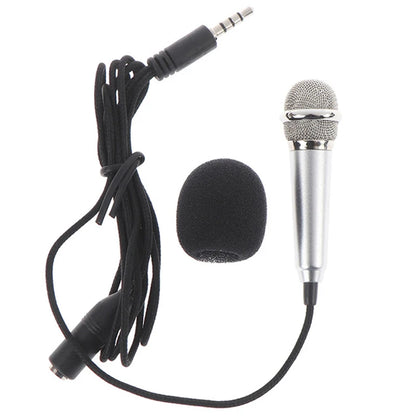 New 3.5mm Portable Stereo Studio Mic KTV Karaoke Mini Microphone For Smart Phone Laptop PC Desktop Handheld Audio Microphone