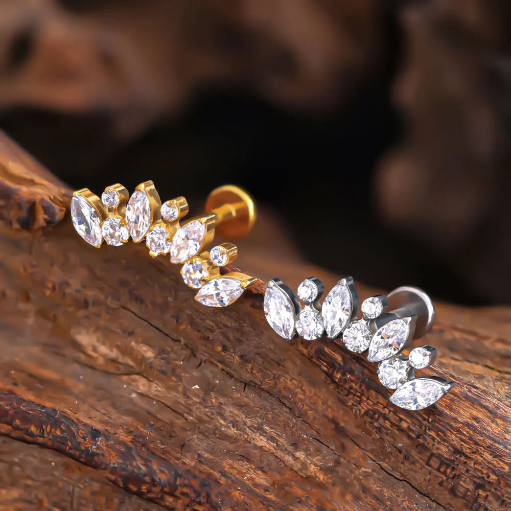 ASTM F136 Titanium Piercing Stud 16g 5A Zircon Tragus Cartilage Helix Conch Ear ring Body Jewelry