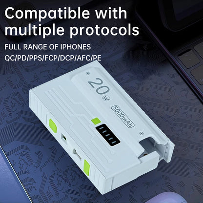 Power Bank Case 1 *21700 Battery Box DIY Kit USB Type-C 20W Fast Charging Power Bank Box Dual Mode Suppors Small Current