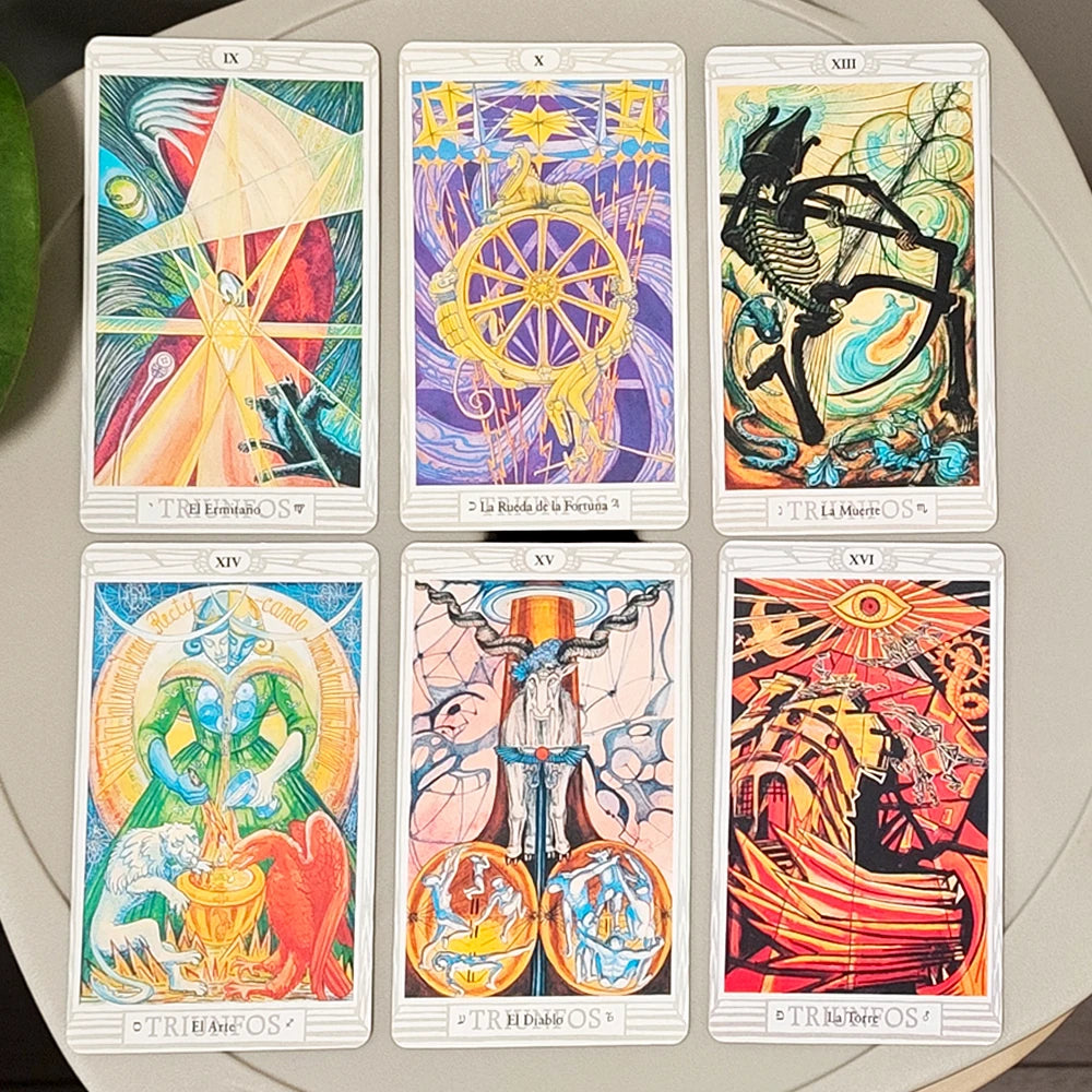 Crowley Thoth Tarot Deck 78 Pcs Cards with Egyptian Symbolism, Qabalistic & Astrological Insights, Occult Knowledge 10.3*6cm