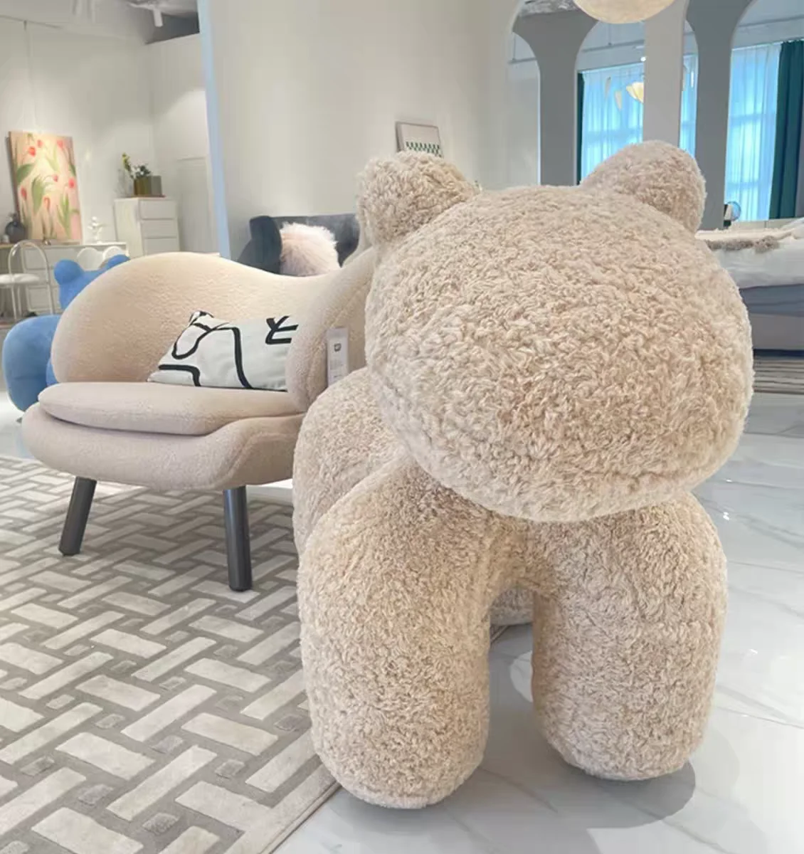 Modern creative single sofa ornament gift living room chairs Design Relaxing chair home furniture lint Pony stool chair