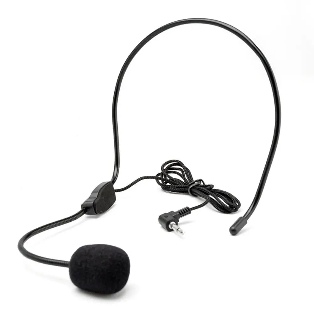 New Portable Wired Microphone 3.5mm Plug Flexible Headset Microphone Video Recording Head-mounted Speech Headset Mic